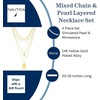 image:imageNautica Simulated Pearl Rhinestone Dog Tag Necklace Set for Women 14K Yellow Gold Plated Alloy 17  23 Inches
