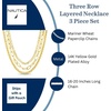 image:imageNautica Three Row Layered Necklace for Women Mariner Wheat Paperclip Chain