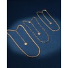 image:imageNautica Three Row Layered Necklace for Women Mariner Wheat Paperclip Chain