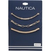 image:imageNautica Three Row Layered Necklace for Women Mariner Wheat Paperclip Chain