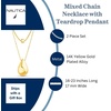 image:imageNautica Two Row Teardrop Necklace Set for Women 1622 Inches Long