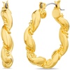 image:imageNautica 30 mm Wavy Hoop Earrings for Women 14K Yellow Gold Plated Alloy