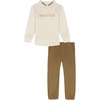 image:imageNautica Boys 2 Pc Knit Top and Woven Pant SetFarina HeatherTigers Eye