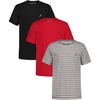 image:imageNautica Boys Short Sleeve Crew Neck TShirt 3Pack Soft Comfortable Relaxed FitSteeple Grey StripeCarmineBlack