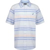 image:imageNautica Boys Short Sleeve Woven ButtonDown Shirt Light Weight amp BreathableCabana Stripe Cashmere Blue