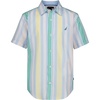 image:imageNautica Boys Short Sleeve Woven ButtonDown Shirt Light Weight amp BreathableCashmere Blue Resort Stripe