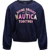 image:imageNautica Girls Fleece Popover Crewneck SweatshirtVelour Peacoat