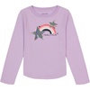 image:imageNautica Girls Long Sleeve Graphic TShirt Flip Sequin and Glitter EmbellishmentsLavendula Rainbow