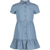 image:imageNautica Girls Short Sleeve Chambray Shirt DressLight Wash Chambray