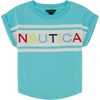 image:imageNautica Girls Short Sleeve Graphic Logo TShirt Everyday Casual Wear Soft amp Comfortable FitBlue Radiance