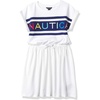 image:imageNautica Girls Short Sleeve Jersey Tee Dress with Elastic Cinched Waist Fun Designs amp ColorsWhite