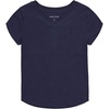 image:imageNautica Girls Short Sleeve VNeck TShirt Solid Cotton Blend Tee with Tagless InteriorPeacoat