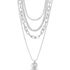 image:imageNautica Layered Necklace for Women Rhinestone Disc Pendant 1422 Inches