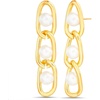 image:imageNautica Link Chain Simulated Pearl Dangle Earrings for Women