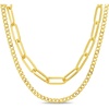 image:imageNautica Link Curb Chain Necklace Set for Women 14K Yellow Gold Plated Alloy 16  20 Inches