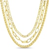 image:imageNautica Three Row Layered Necklace for Women Mariner Wheat Paperclip Chain