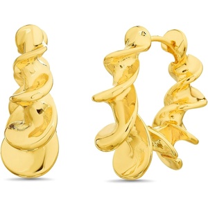 image:imageNautica 24 mm Twisted Hoop Earrings for Women 14K Yellow Gold Plated Alloy