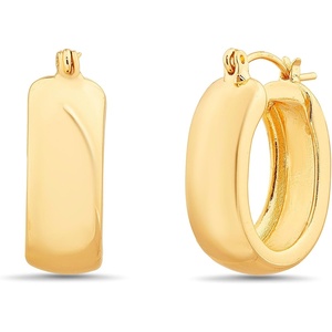 image:imageNautica 25 mm Chunky Hoop Earrings for Women 14K Yellow Gold Plated Alloy