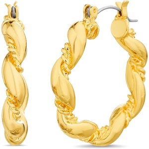 image:imageNautica 30 mm Wavy Hoop Earrings for Women 14K Yellow Gold Plated Alloy