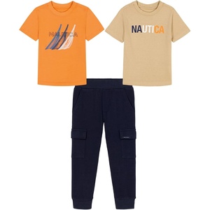 image:imageNautica Boys 3 Pc Two Tee Pant SetWhite PepperTangerineNavy Blazer