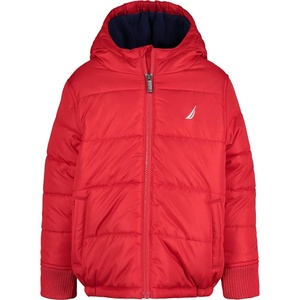 image:imageNautica Boys Heavyweight Hooded Bubble Jacket With Polar Fleece LiningCarmineNavy