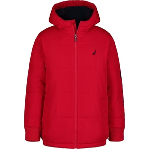 image:imageNautica Boys Heavyweight Hooded Bubble Jacket With Polar Fleece LiningTango Red