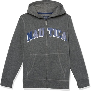 image:imageNautica Boys Long Sleeve Fleece Full Zip Hoodie Comfortable Relaxed FitGrey