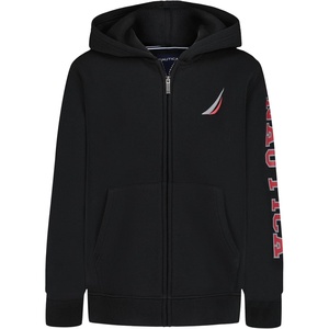 image:imageNautica Boys Long Sleeve Fleece Full Zip Hoodie Comfortable Relaxed FitJclass Duo True Black