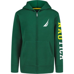 image:imageNautica Boys Long Sleeve Fleece Full Zip Hoodie Comfortable Relaxed FitJclass Evergreen