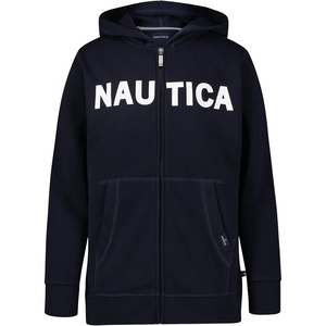 image:imageNautica Boys Long Sleeve Fleece Full Zip Hoodie Comfortable Relaxed FitSport Navy Front Logo