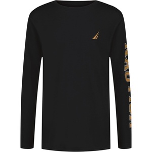 image:imageNautica Boys Long Sleeve Screen Print Graphic TShirtBold True Black