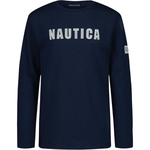image:imageNautica Boys Long Sleeve Screen Print Graphic TShirtChain Stitch Navy Seas