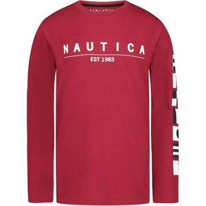image:imageNautica Boys Long Sleeve Screen Print Graphic TShirtSleeve Flags Rhubarb
