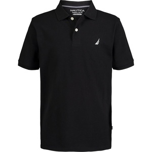 image:imageNautica Boys Short Sleeve Anchor Polo Button Closure Soft amp Comfortable Pique FabricBlack