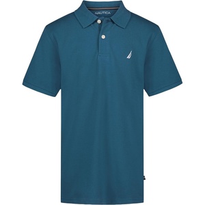 image:imageNautica Boys Short Sleeve Anchor Polo Button Closure Soft amp Comfortable Pique FabricBlue Coral