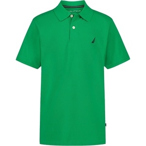 image:imageNautica Boys Short Sleeve Anchor Polo Button Closure Soft amp Comfortable Pique FabricBright Green