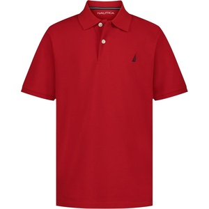 image:imageNautica Boys Short Sleeve Anchor Polo Button Closure Soft amp Comfortable Pique FabricCarmine