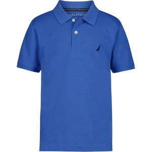 image:imageNautica Boys Short Sleeve Anchor Polo Button Closure Soft amp Comfortable Pique FabricClear Skies Heather