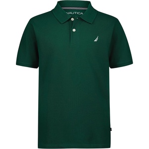 image:imageNautica Boys Short Sleeve Anchor Polo Button Closure Soft amp Comfortable Pique FabricEvergreen