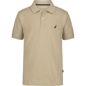 image:imageNautica Boys Short Sleeve Anchor Polo Button Closure Soft amp Comfortable Pique FabricFeather Grey Heather