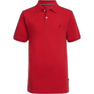 image:imageNautica Boys Short Sleeve Anchor Polo Button Closure Soft amp Comfortable Pique FabricLegacy Carmine