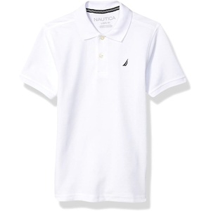 image:imageNautica Boys Short Sleeve Anchor Polo Button Closure Soft amp Comfortable Pique FabricLegacy White