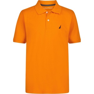 image:imageNautica Boys Short Sleeve Anchor Polo Button Closure Soft amp Comfortable Pique FabricPersimmon