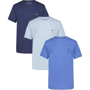 image:imageNautica Boys Short Sleeve Crew Neck TShirt 3Pack Soft Comfortable Relaxed FitGranadaSkywayIndigo