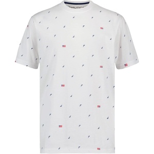 image:imageNautica Boys Short Sleeve Fashion Crew Neck TShirt Soft Comfortable Relaxed FitAmericana Aop Bright White