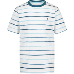 image:imageNautica Boys Short Sleeve Fashion Crew Neck TShirt Soft Comfortable Relaxed FitOpen Stripe Bright White
