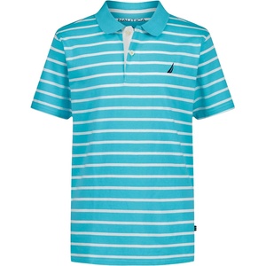 image:imageNautica Boys Short Sleeve Fashion Polo Button Closure Soft amp ComfortableCoast Stripe Curacao