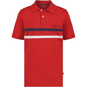 image:imageNautica Boys Short Sleeve Fashion Polo Button Closure Soft amp ComfortableDouble Stripe High Risk Red
