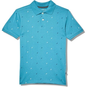image:imageNautica Boys Short Sleeve Fashion Polo Button Closure Soft amp ComfortableJclass Aop Larkspur