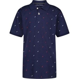 image:imageNautica Boys Short Sleeve Fashion Polo Button Closure Soft amp ComfortableJclass Aop Medieval Blue